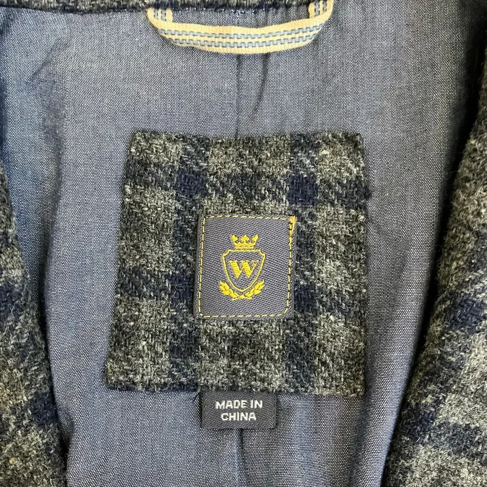 Wallin & Bros Mens 38S Wool Tweed Tailored Sports Coat Blazer Elbow Patches - Picture 9 of 16